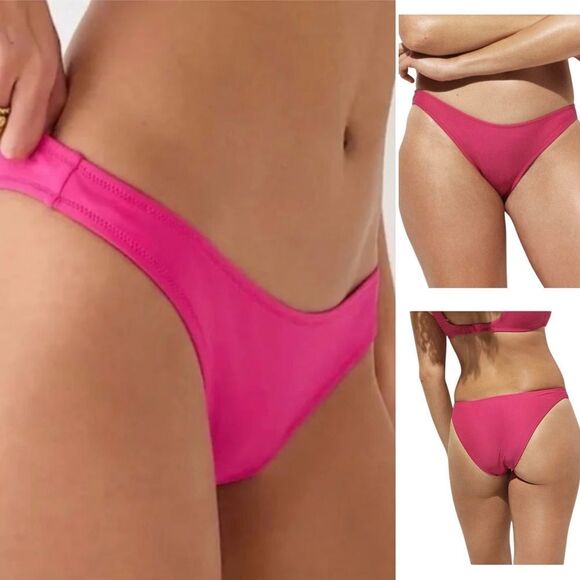 J Crew Radiant Fuchsia Heritage 1989 High Leg Bikini Bottom Sz M NWT - Picture 3 of 11